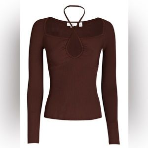 A.L.C Annabelle Cross-Front Rib Knit Top